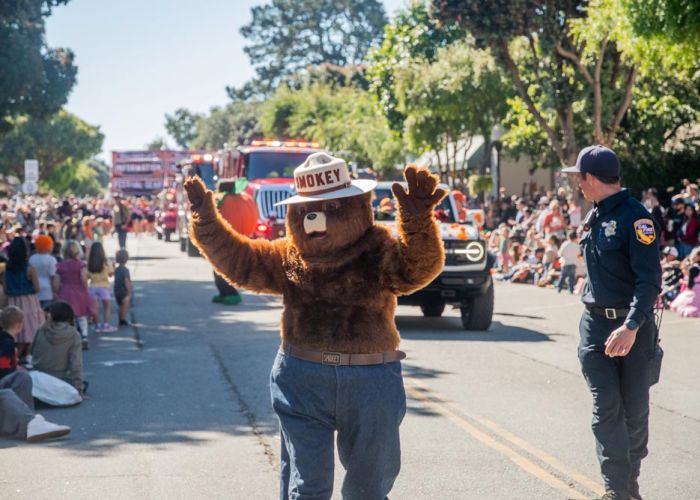 Smokey the Bear and emergency personnel